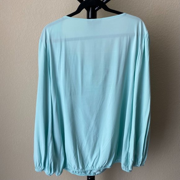 Lane Bryant, Size 24, Light Green/ Mint, Long Sleeve Top - Picture 3 of 7